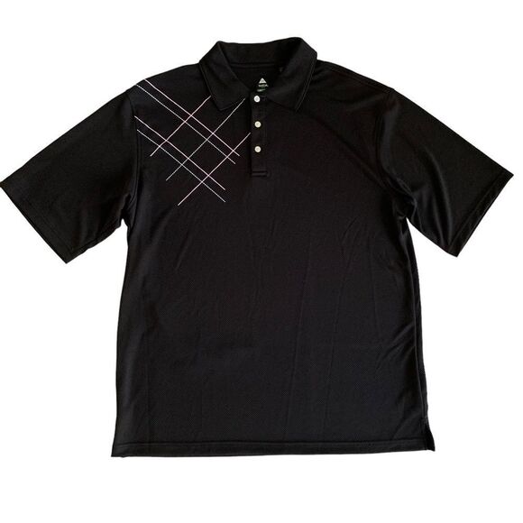 Bolle’ Men’s Golf Tech Short Sleeve Black Multicolor Design Polo Shirt Size XL - Picture 3 of 5